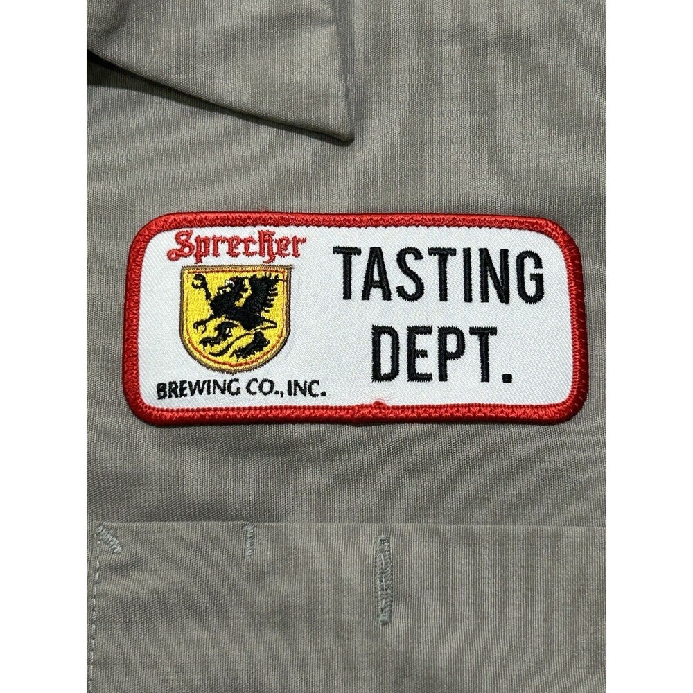 Red Cap Specker Brewing Co Button Up Work/Shop Shirt Gray Size XXL B15 - Picture 3 of 8